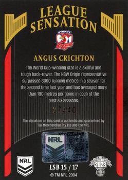 2023 NRL Traders Elite - League Sensations Signature Black #LSB15 Angus Crichton Back